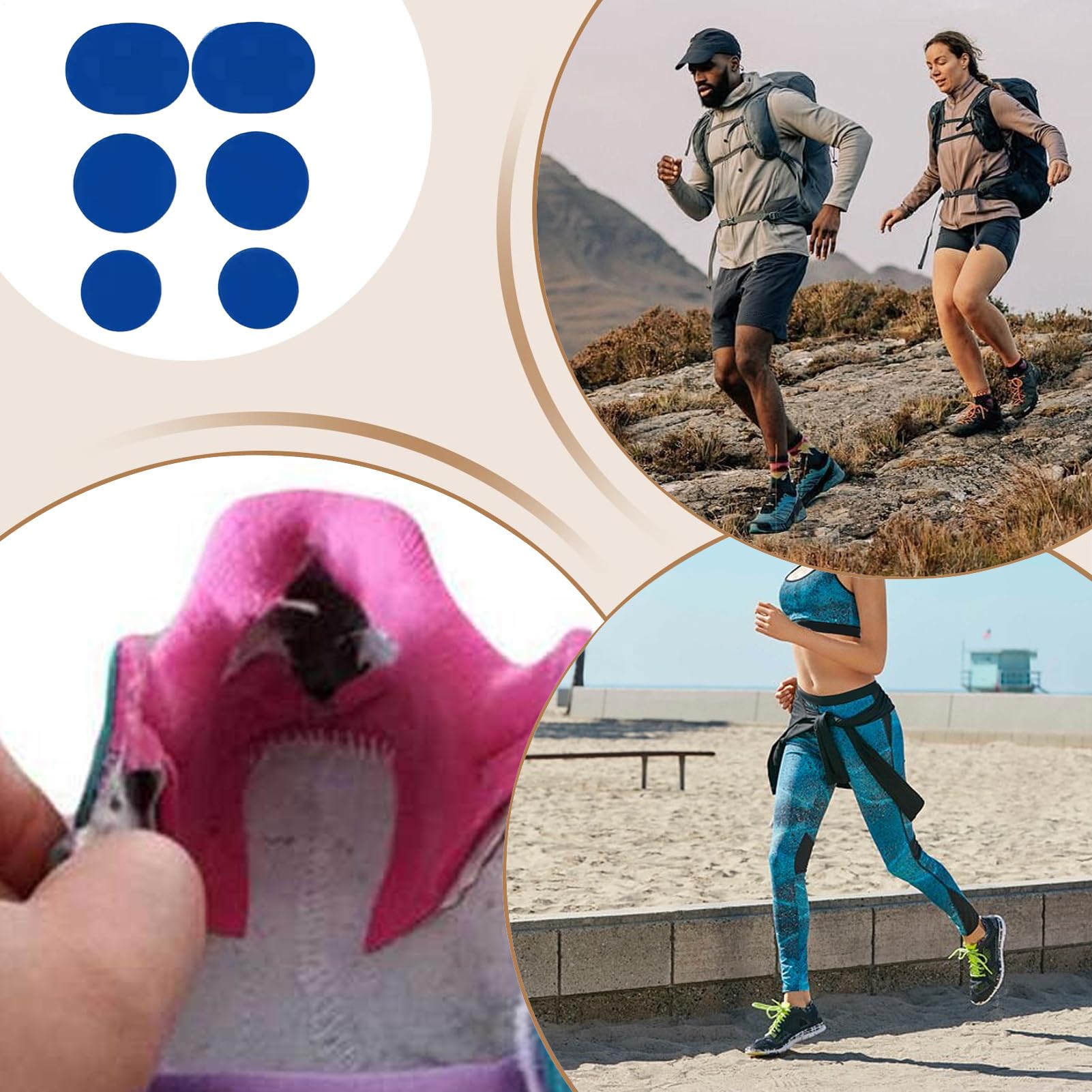 Parches Para Zapatos En Agujeros De Puntera - Reparación Agujeros Zapatillas | 6 Piezas Parches Transpirables para Zapatillas Deportivas Botas Senderismo Chaquetas Mochilas Ropa Trabajo Bebé Sombrero