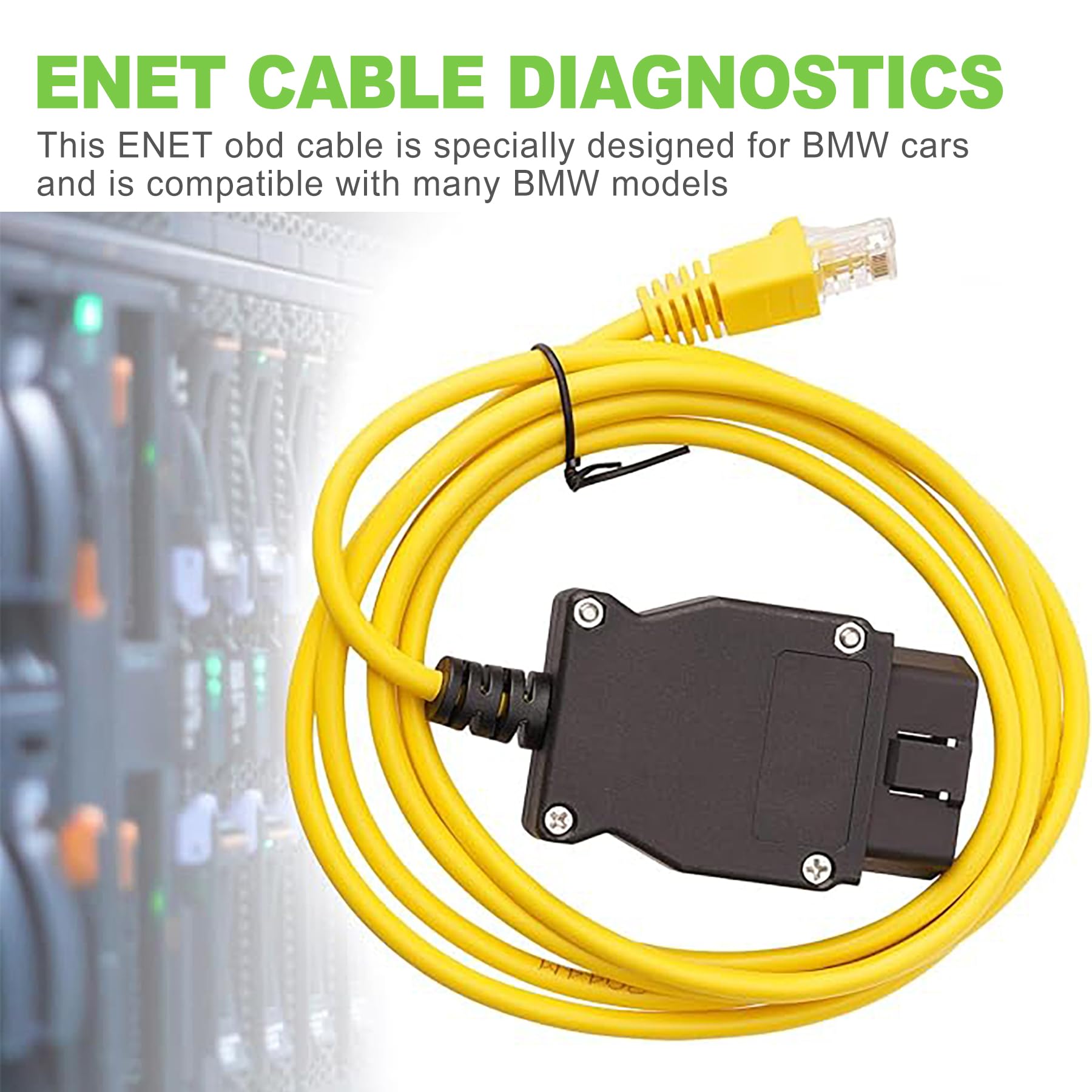 ENET Kabel OBD2 do BMW serii F & G, obsługuje kod Bimmercode, ISTA+, E-SYS, ICOM, Bootmod3, adapter MHD, kabel RJ45 2 m do kodowania ECU