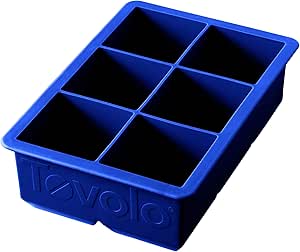 Tovolo King Cube Ice Tray (Stratus Blue) - Large, &amp; Reusable Silicone Molds for whiskey, Cocktails, Coffee, Bartender Accessories, &amp; Smoothies / BPA-Free &amp; Dishwasher-Safe