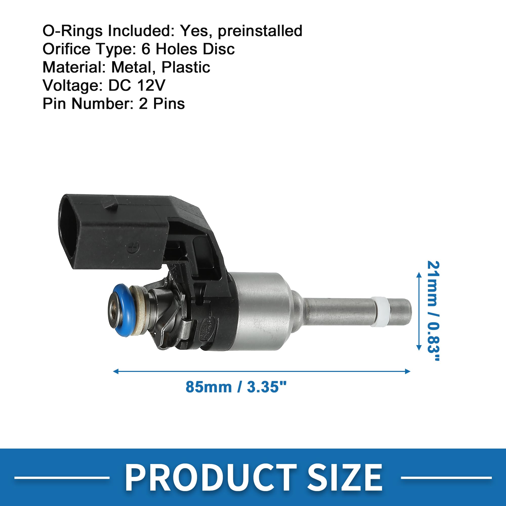 A ABSOPRO Iniettore di carburante No.03C906036M/03C906036F per VW Golf 07-12 1.4 TSI per VW Passat B6 B7 Berlina 07-14 1.4 TSI Nero 4 Pezzi