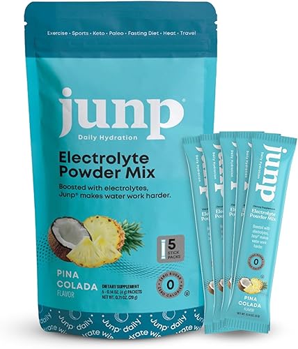 JUNP Paquetes de electrolitos en polvo sin azúcar para agua, paquetes de hidratación instantánea con sal y potasio, cero calorías, sin