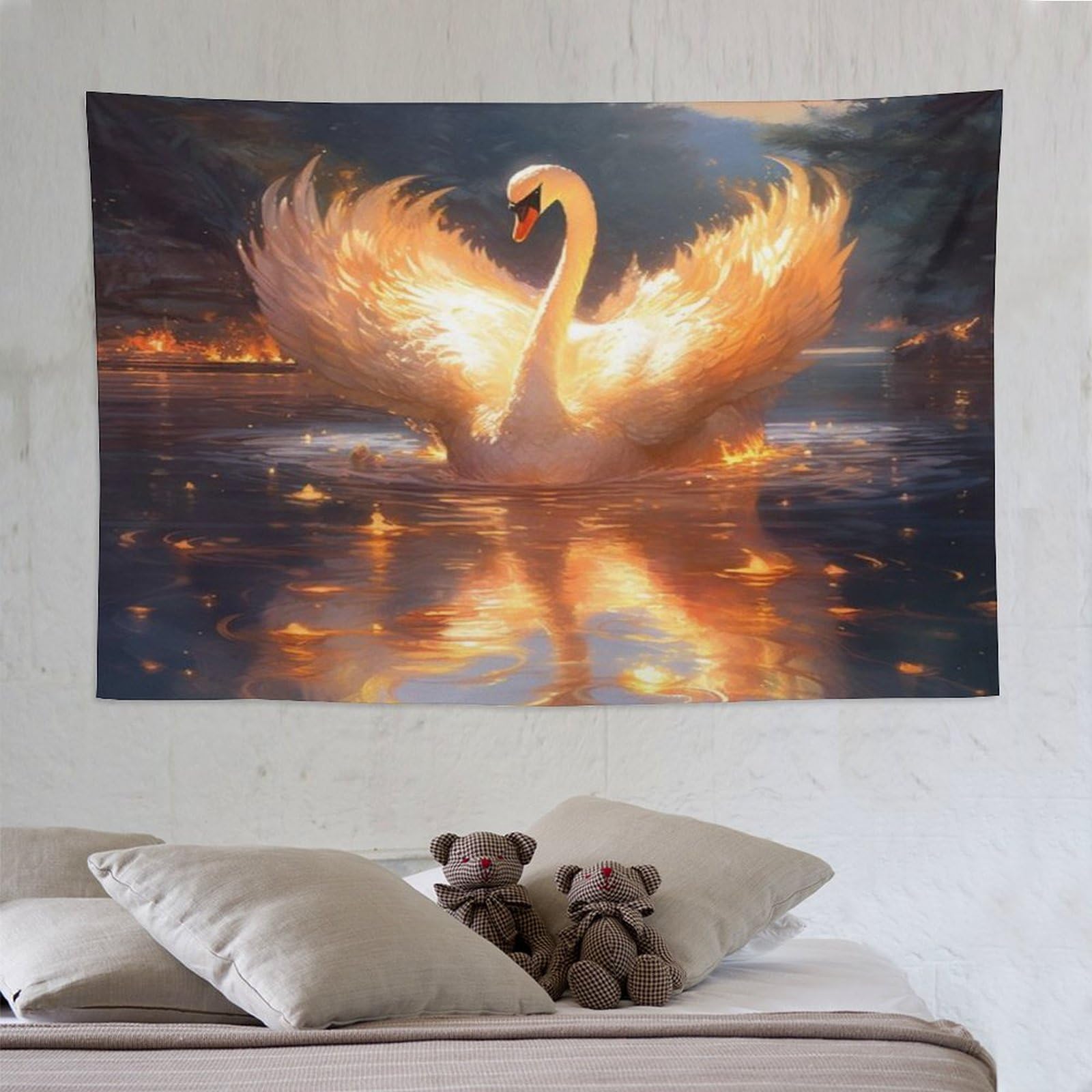 Swan Tapestry 3D Printed Wall Hanging Tapestry Suitable for Room Decoration, Home Wall Decoration 150×230cm