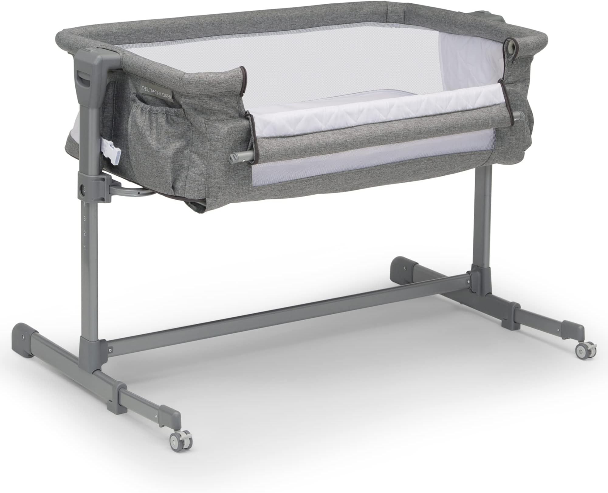 Delta Children Close2Me Bedside Baby Sleeper with Breathable Mesh and