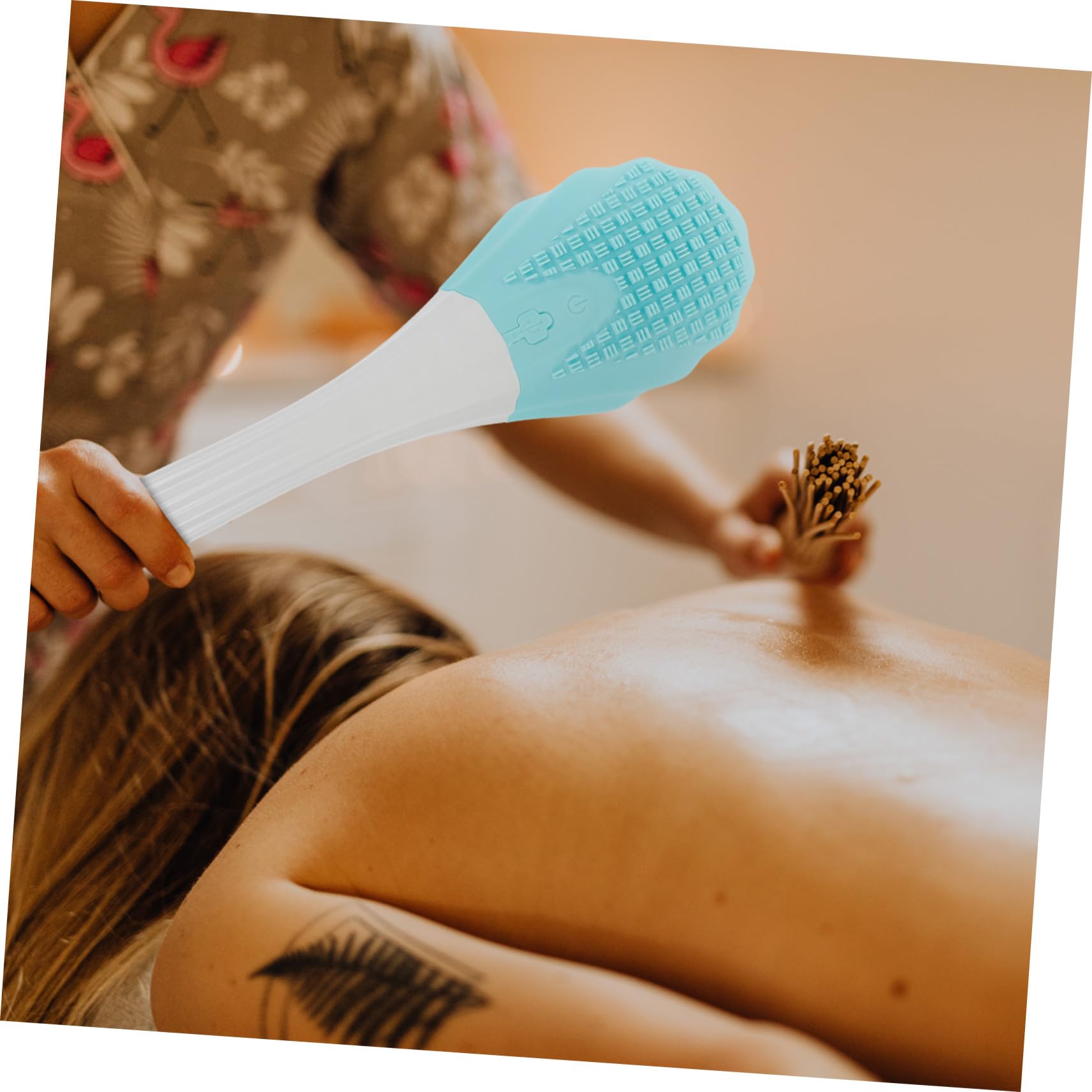 Spazzola Doccia Elettrica Blu Manico in Abs e Silicone per Pulizia Corpo e Massaggio, Facile da Usare per Uomo e Donna