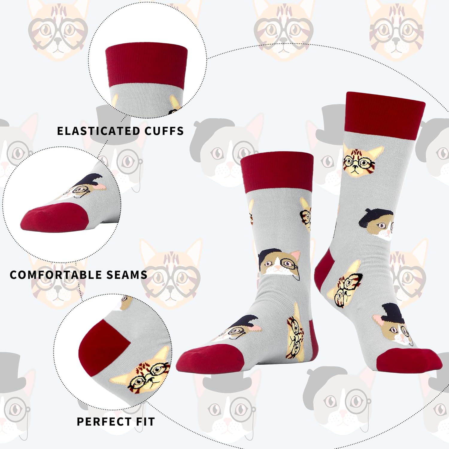 WeciBor Women's Funny Colorful Novelty Pattern Cotton Crew Socks Funky Gifts for Mum - Image 4