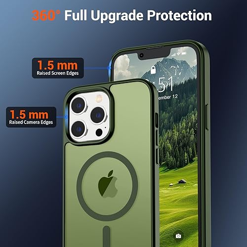 Miniatura 617 de SUPFINE Funda magnética para iPhone 11 (compatible con MagSafe) (protección contra caídas de grado militar), translúcida mate a prueba de golpes
