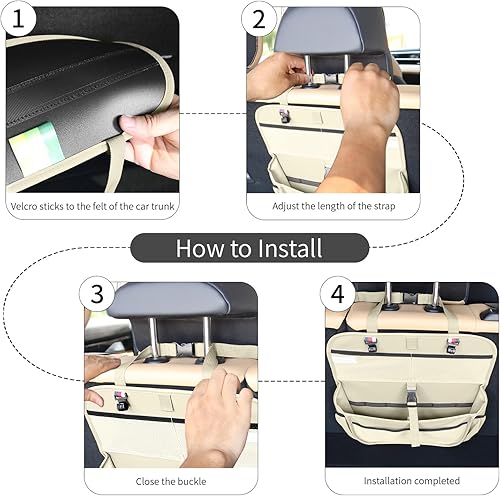 Miniatura 7 de Organizador y almacenamiento colgante para maletero de automóvil, accesorios de almacenamiento de cuero de alta calidad, organizador de asiento