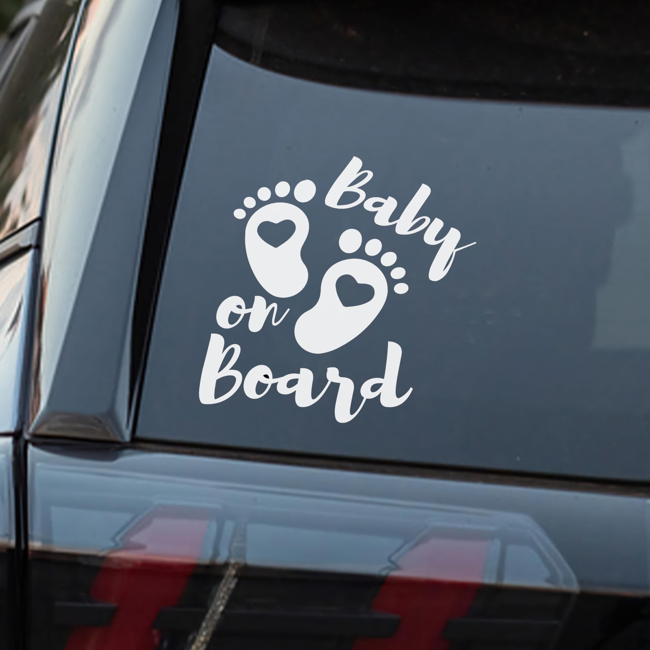 Baby on Board Sign for Car, Baby Feets, High Visibility Window Sticker Badge, Easy Apply & Remove, Universal Safety Sign