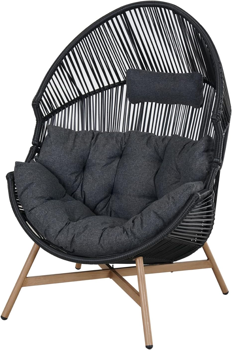 Grand Patio Outdoor & Indoor Egg Chair, PE Rope Open Weave