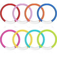 Korlon Tec Pool Diving Toys, 8 Pcs Colorful Pool Rings for Kids, Underwater Training Swimming Pool Toys Set Summer Swim Water Toys Games