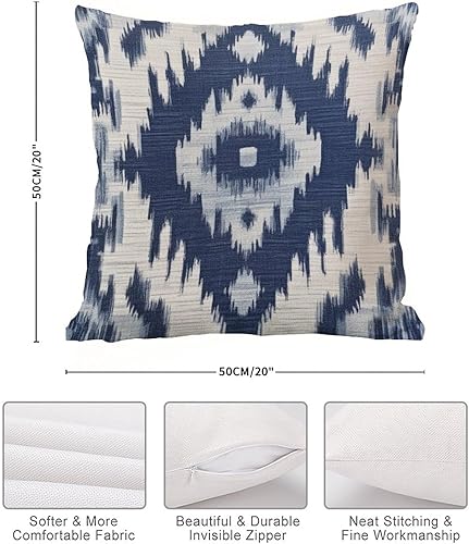 Miniatura 7 de Chinoiserie Ikat - Fundas de almohada de estilo asiático, funda de almohada colorida azul y blanco, funda de cojín para decoración del hogar para