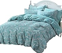 Vista 13 de FADFAY Juego de funda de edredón de 3 piezas, tamaño Queen, color negro liso, 100% algodón, suave y ligero, juego de ropa de cama para todas