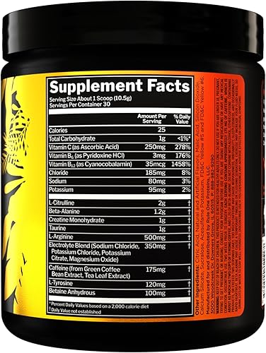 Miniatura 9 de Rule 1 R1 Roar, Limón Limón  9.52 oz  Polvo de pre-entrenamiento  con creatina, beta-alanina, citrulina, electrolitos y cafeína  30 porciones