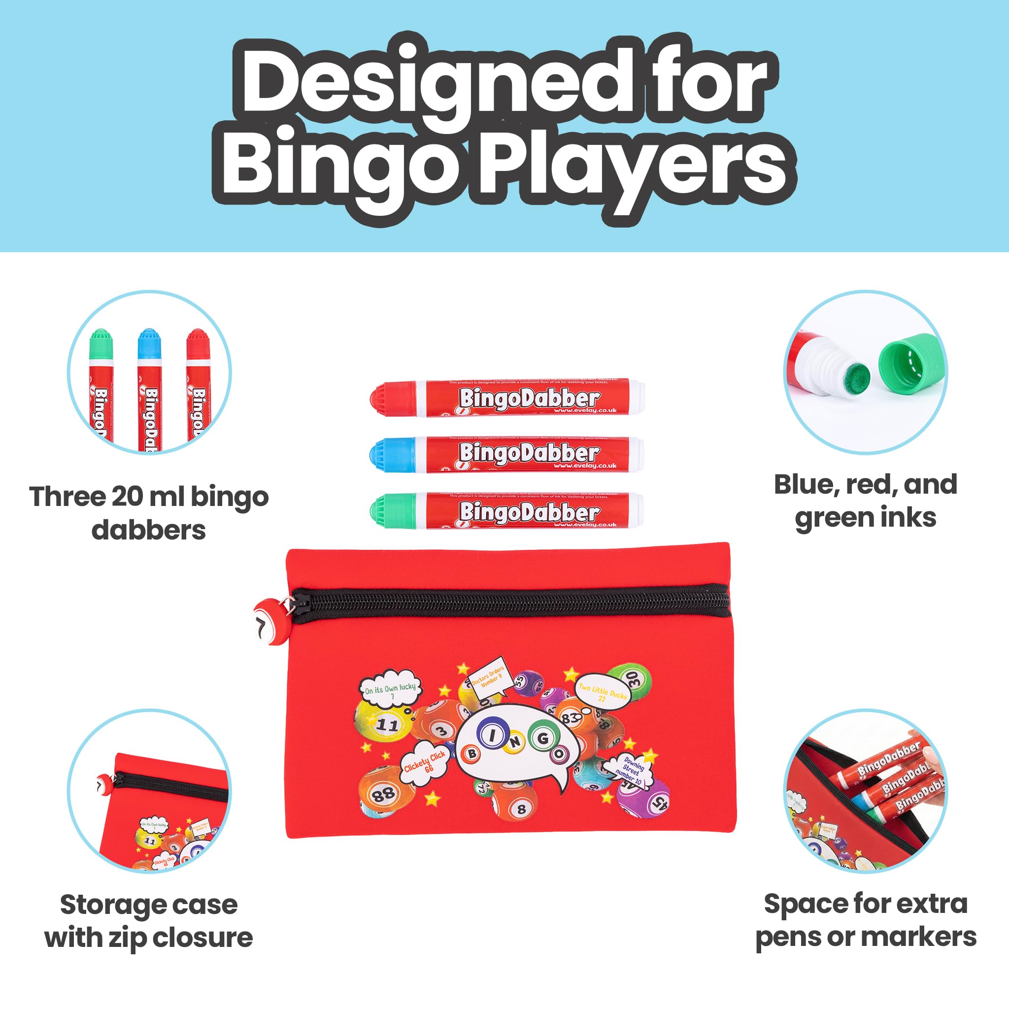 Bingo Dabber Case Holder Gift Set, Red - Image 4