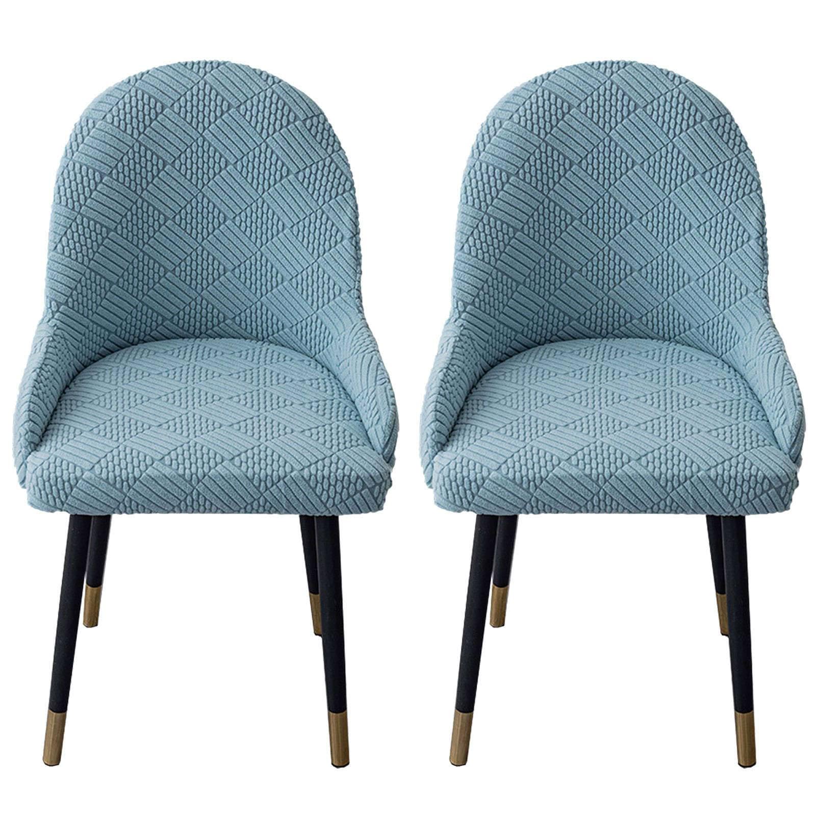ZRCYXDW Dining Chair Covers Stretch, Chair Slipcover With Arm Removable Curved Back Chair Covers Washable For Dining Room Decoration-sky blue-Set of 2