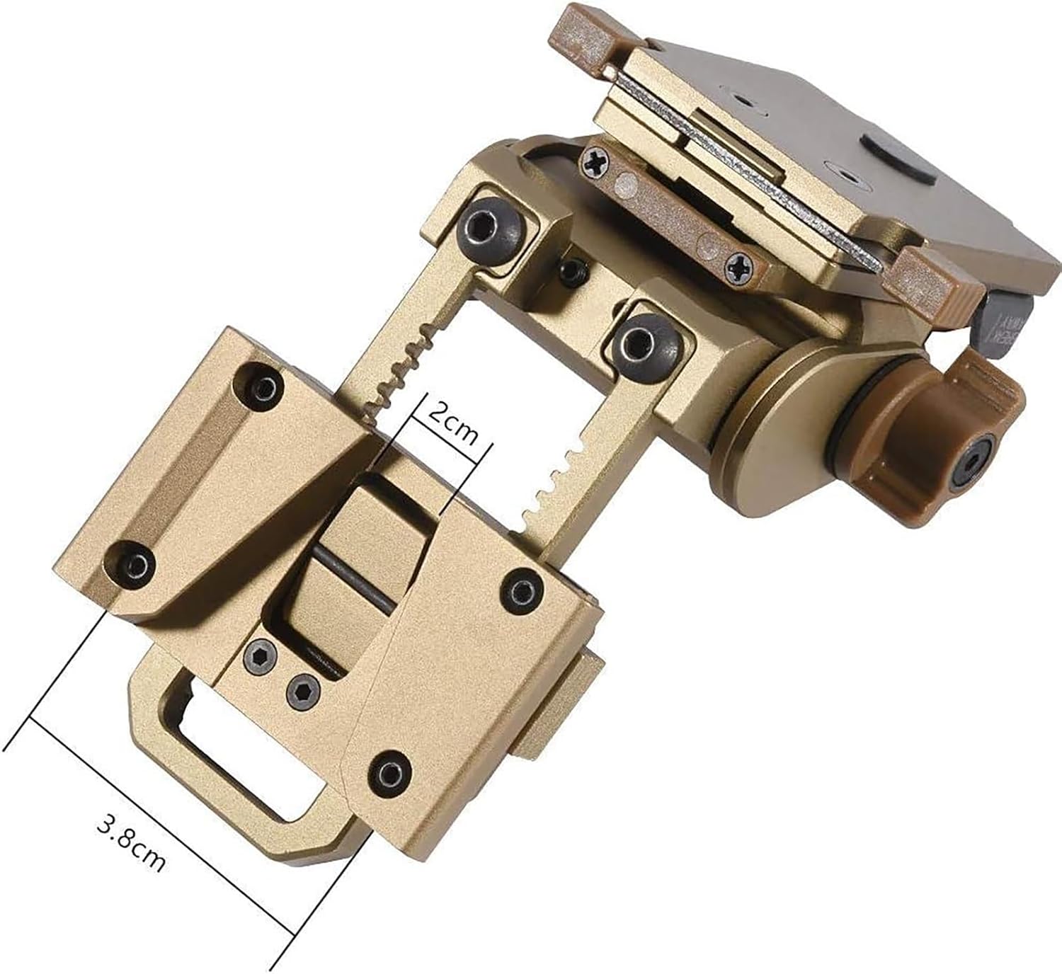 NVG Mount Night Vision Goggles Metal Helmet Mount for L4G24 PVS15/PVS18, Rhino Adjustable Metal Aluminum Helmet Adapter (Tan)