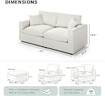 Cloud Modular Sectional Couches 95.4” L Shaped Couch for Living Room Deep Seat Sectional Couch Down Filled Modular Sofa with Ottoman for House Office White