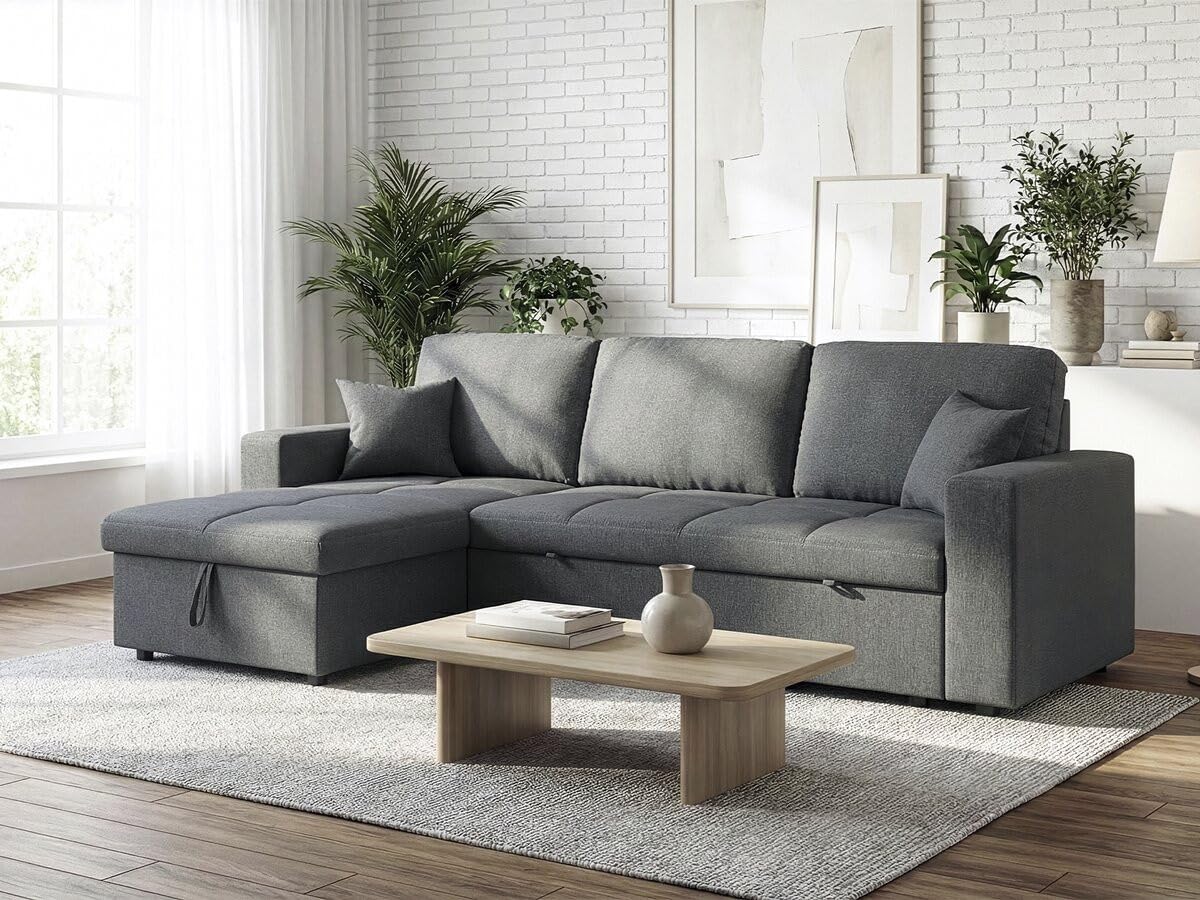 Habitat et Jardin Canapé d'angle Convertible/réversible Style Bubble Alain - 3 Places - Gris