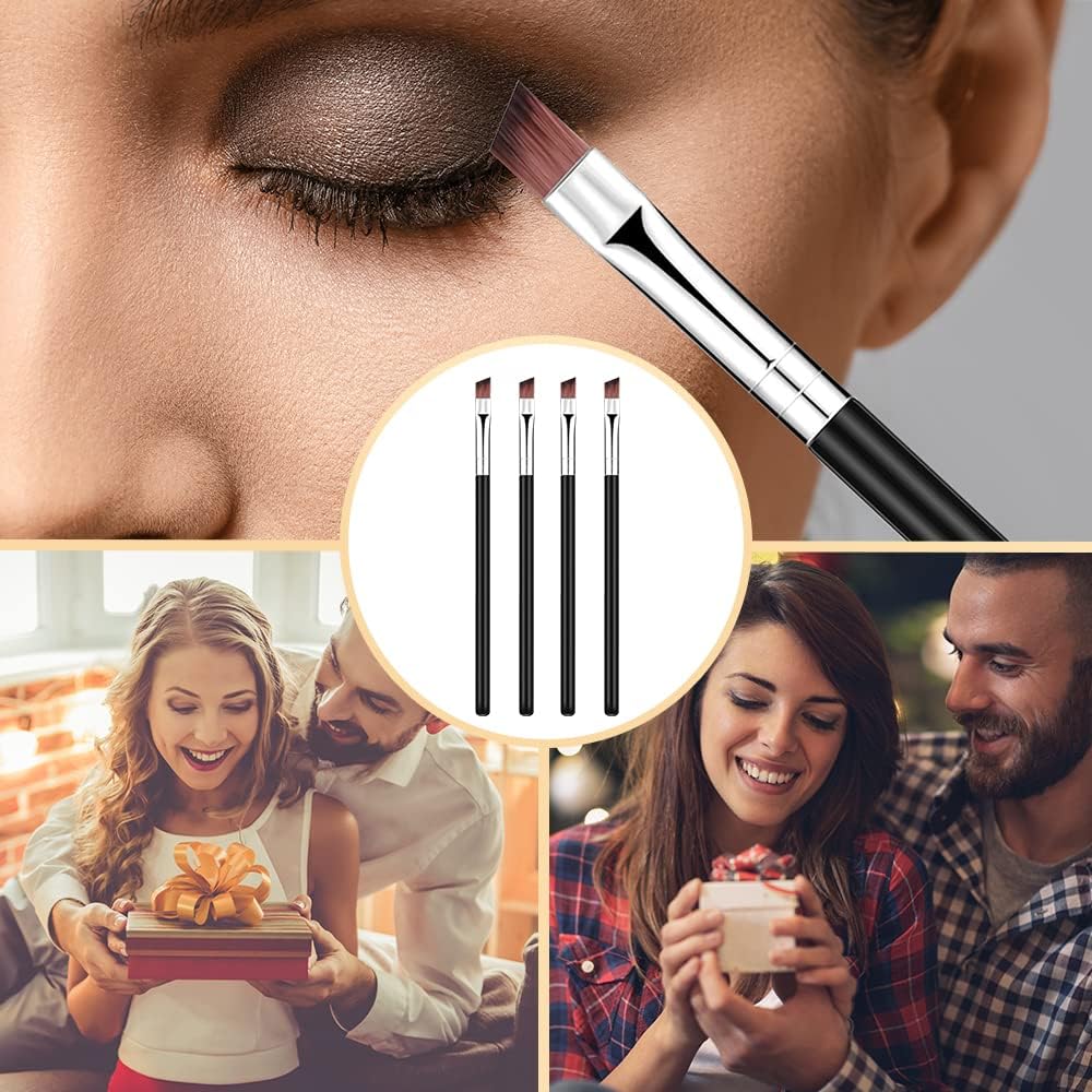 Juego de brochas para sombra de ojos, 8 PCS, brocha cosmética multifunción, brocha para delineador de ojos, brocha correctora, brochas para pestañas, brocha para polvo con ángulo biselado para cejas