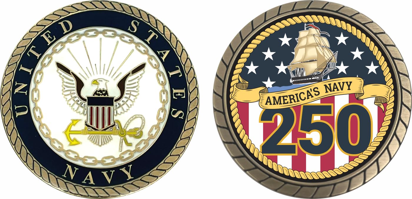 Amazon.com: U.S. Navy 250th Anniversary Challenge Coin