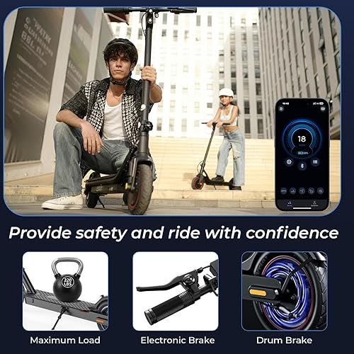 Miniatura 6 de Patinetas eléctricas para niños, motor de 5001000 W, velocidad máxima de 1825 mph, llantas de 8.59.3 pulgadas, autonomía de 2128 millas, de largo