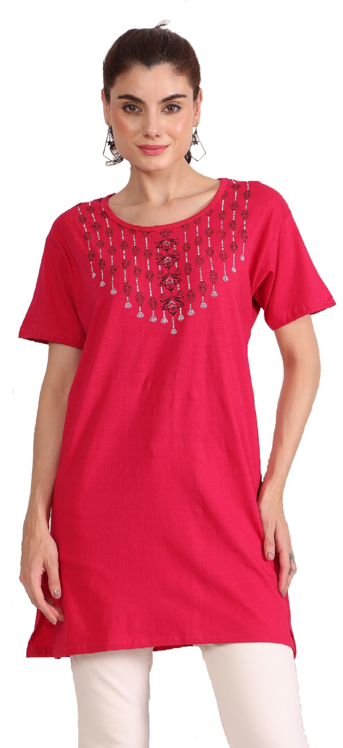 kg best collection Woman Long T-Shirt(Gla PRNT Rani-l)-picture-17