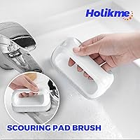 Vista 4 de Holikme Juego de cepillos de limpieza, estropajos para limpieza, cepillos de ranura para olla, sartén, fregadero de cocina, cepillos de alambre