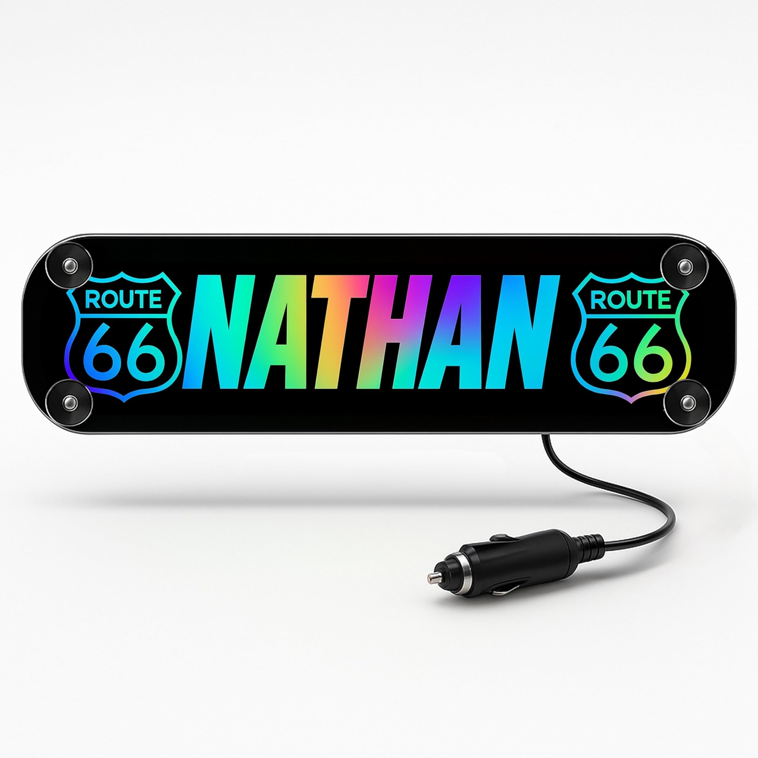 Targa luminosa camion personalizzata 60 x 14cm STICK OLIVIER® illuminazione LED RGBW atmosfera musicale 5V 12V 24V USB targa camionista personalizzata [ Insegna luminosa personalizzabile ]