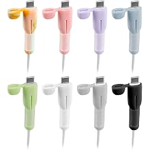 8PCS Charger Cable Protector - 2026 Upgrade Silicone Non-Slip Cord Saver 8 Mixed Colors Compatible with Lightning & USB-C Type-C Cables, 2-in-1 Dustproof Cord Organizer and Cable Protection