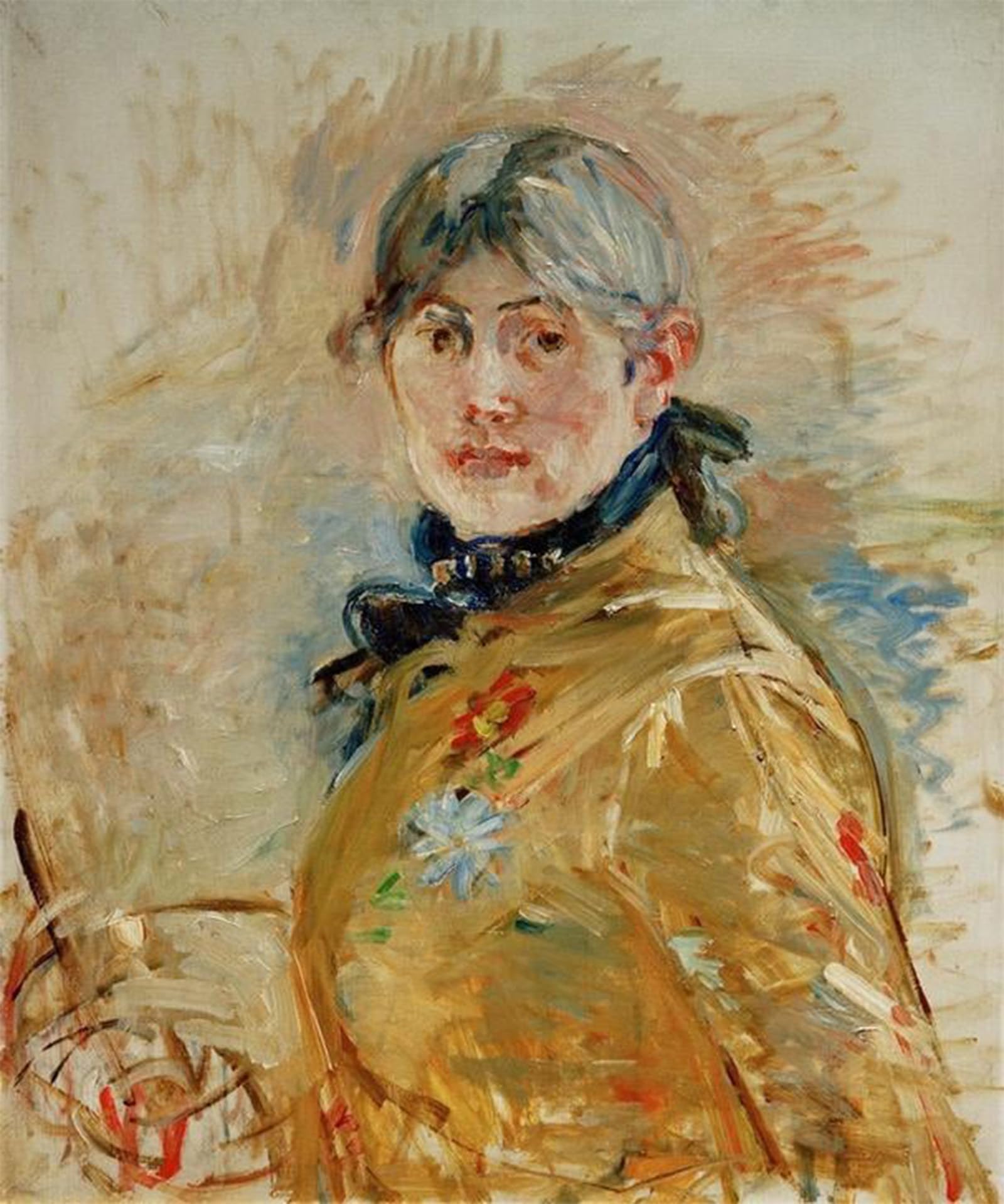 SERENDIPITP Abstract Painting Mural Print Picture Wall Decor Painting Autoportrait by Berthe Morisot Vintage Wall Artwork for Home Decor 60x90cm