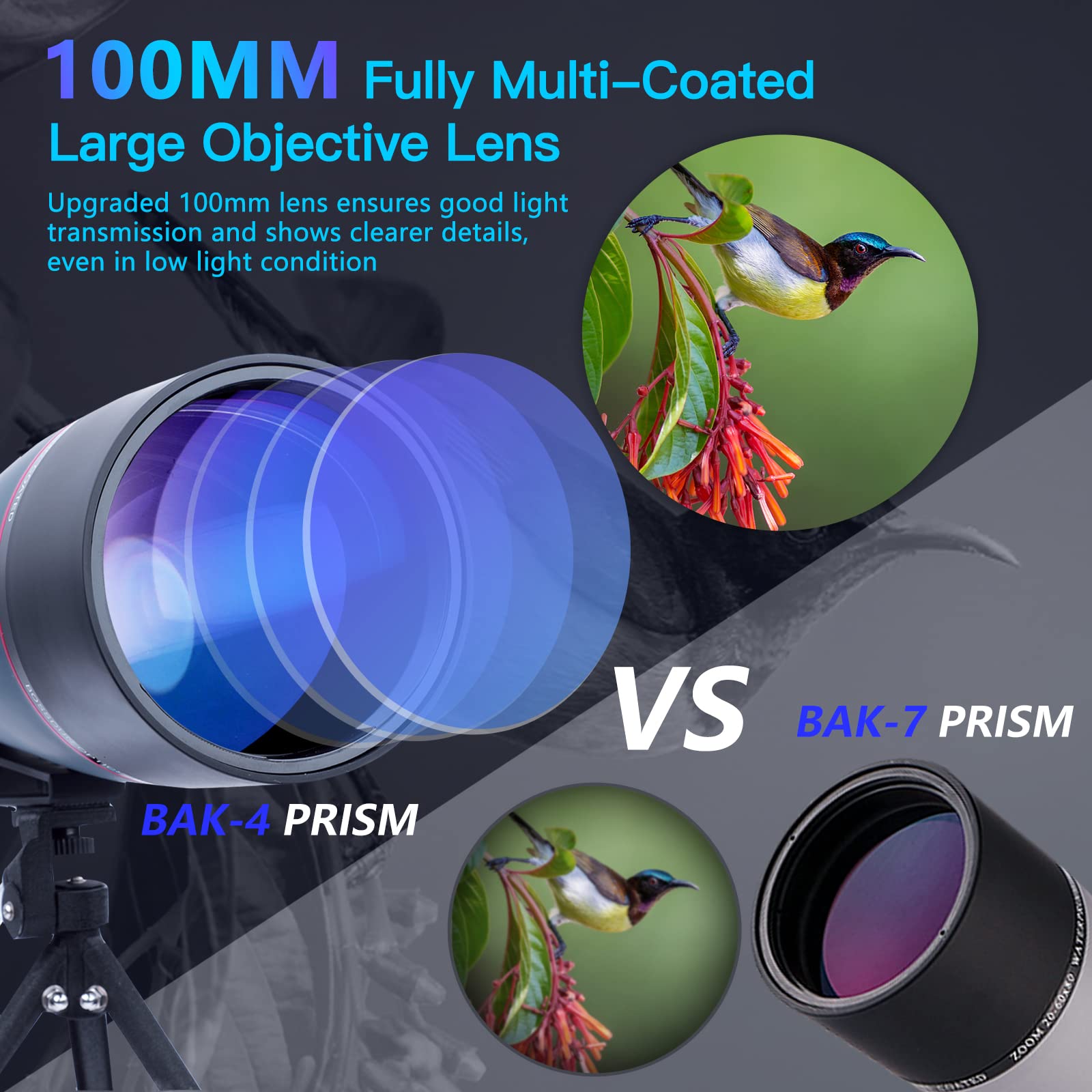 Cannocchiale 25-75x100 Con Treppiede E Adattatore Telefono - Per Caccia E Birdwatching - Foto 8