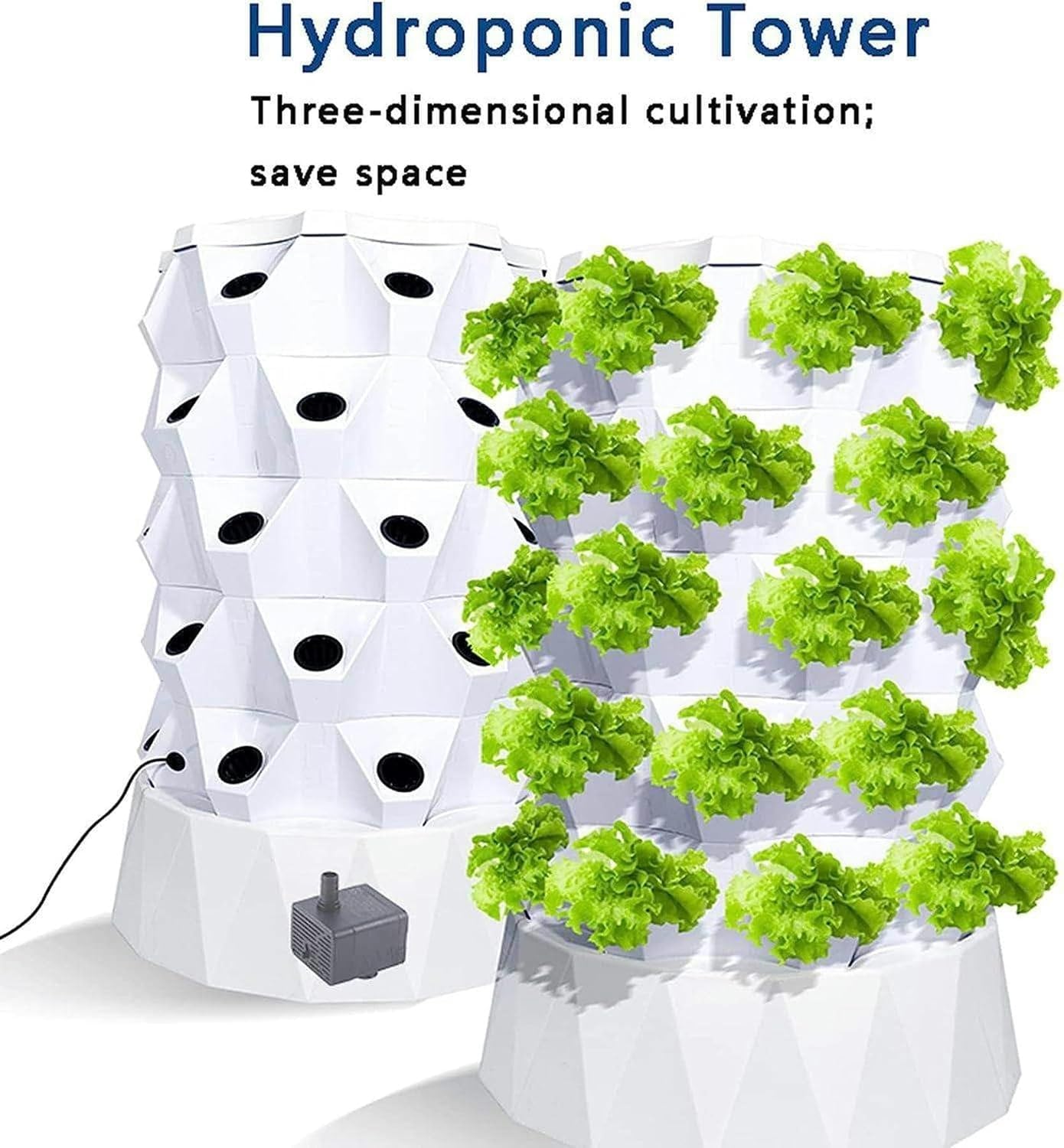 De Cultivo hidropónico Vertical Inteligente con riego automático - Torre de Cultivo hidropónico for Hierbas, Frutas y Verduras de Interior (1 Unidad)(8 Layers)
