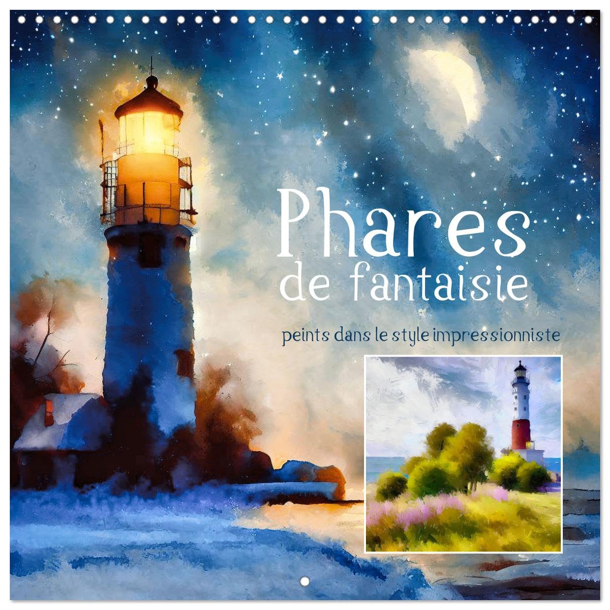 Phares de fantaisie (Calendrier mural carré 2026 30x30 cm) Calendrier double avec une page pour vos prises de notes: Peintures impressionnistes