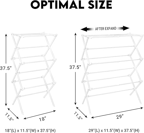 Miniatura 7 de Tendedero de secado de ropa mejorado 2024  Estante de secado plegable para ropa  Secadores portátiles plegables pequeños para lavandería  Uso para