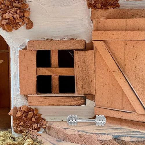 Miniatura 5 de 5 mancuernas en miniatura, equipo de gimnasio en miniatura 1:12, casa de muñecas, juguetes para decoración de casa de muñecas, 1.1 pulgadas