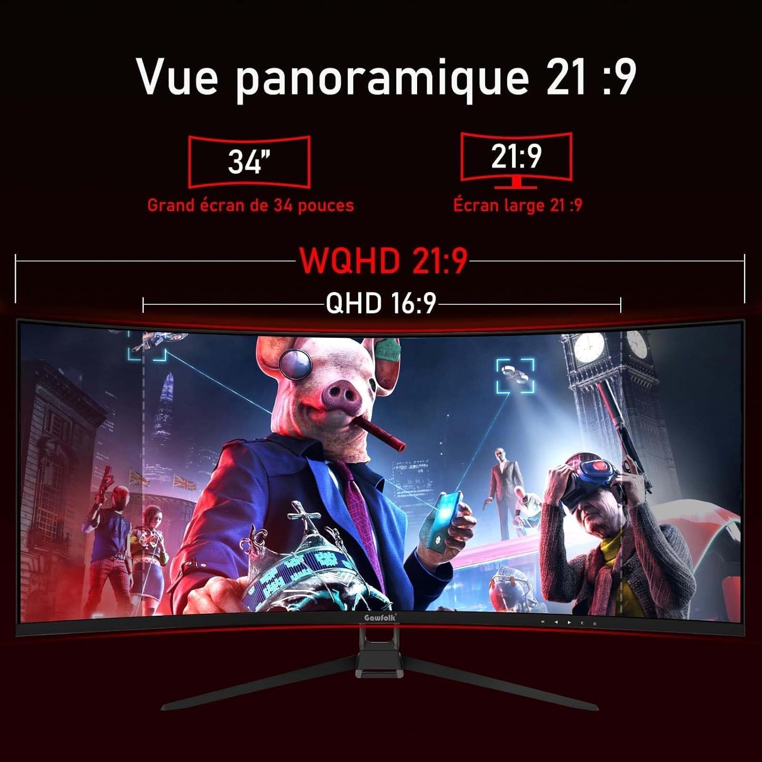 AOC CU34E4CW da 34 pollici UW-QHD Monitor curvo - Monitor - Immagine 2