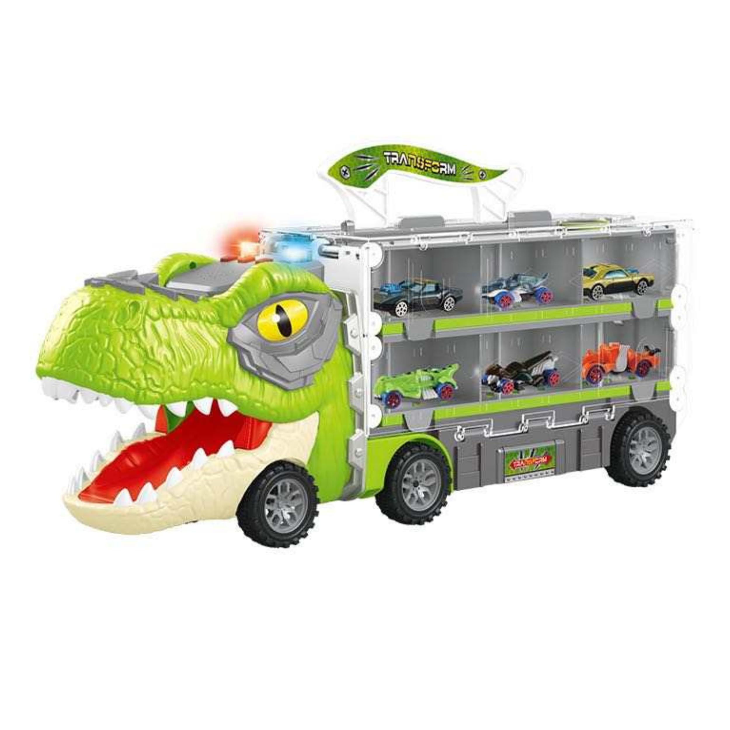 Lefan Dinosaur Truck Toy with Music and Flashing Lights for Kids Transport Vehicle Carrier Car with 2 Cars & 4 Dinosaur Cars 2 3 4 5 6 7 Year Boy Toddler, Foldable Track Toys Birthday Gifts Toys (B0DD3R633B) Amazon Price History, Amazon Price Tracker