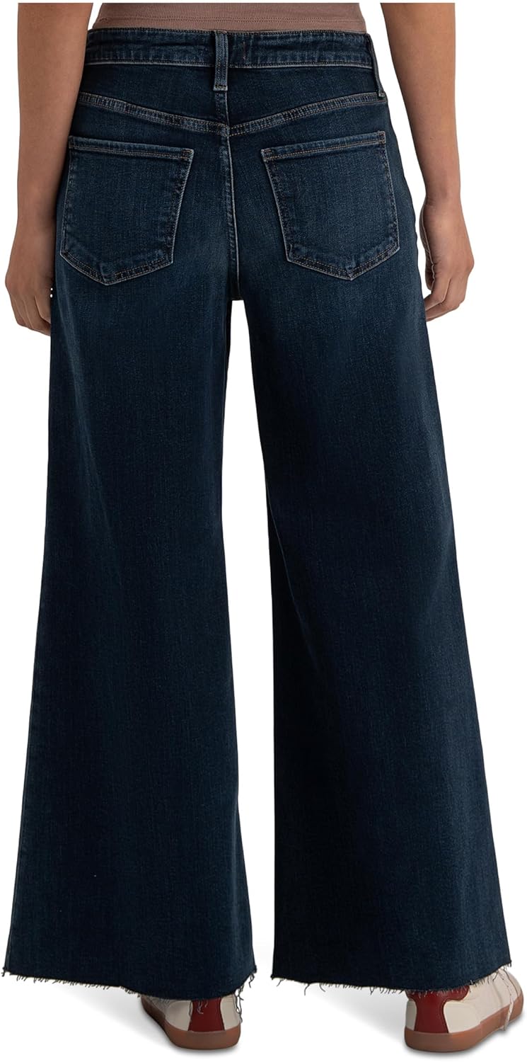 KUT from The Kloth Womens Ryan High-Rise Fab Ab Super Wide Leg Raw Hem - Image 2