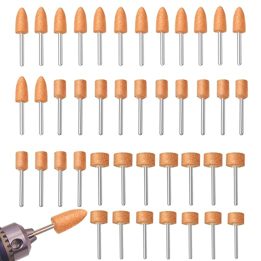Sanding Bits for Dremel Rotary Tool Kit Compatible with dremel 4000, Grinding Stone Set with 1/8" Shank, Ideal for Sharpening,Grinding,Smoothing, Flap Wheel, Aluminum Oxide 42pcs