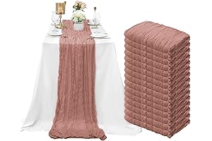 Affordable 15 Pack Dusty Blush Cheesecloth Table Runners for All Occasions