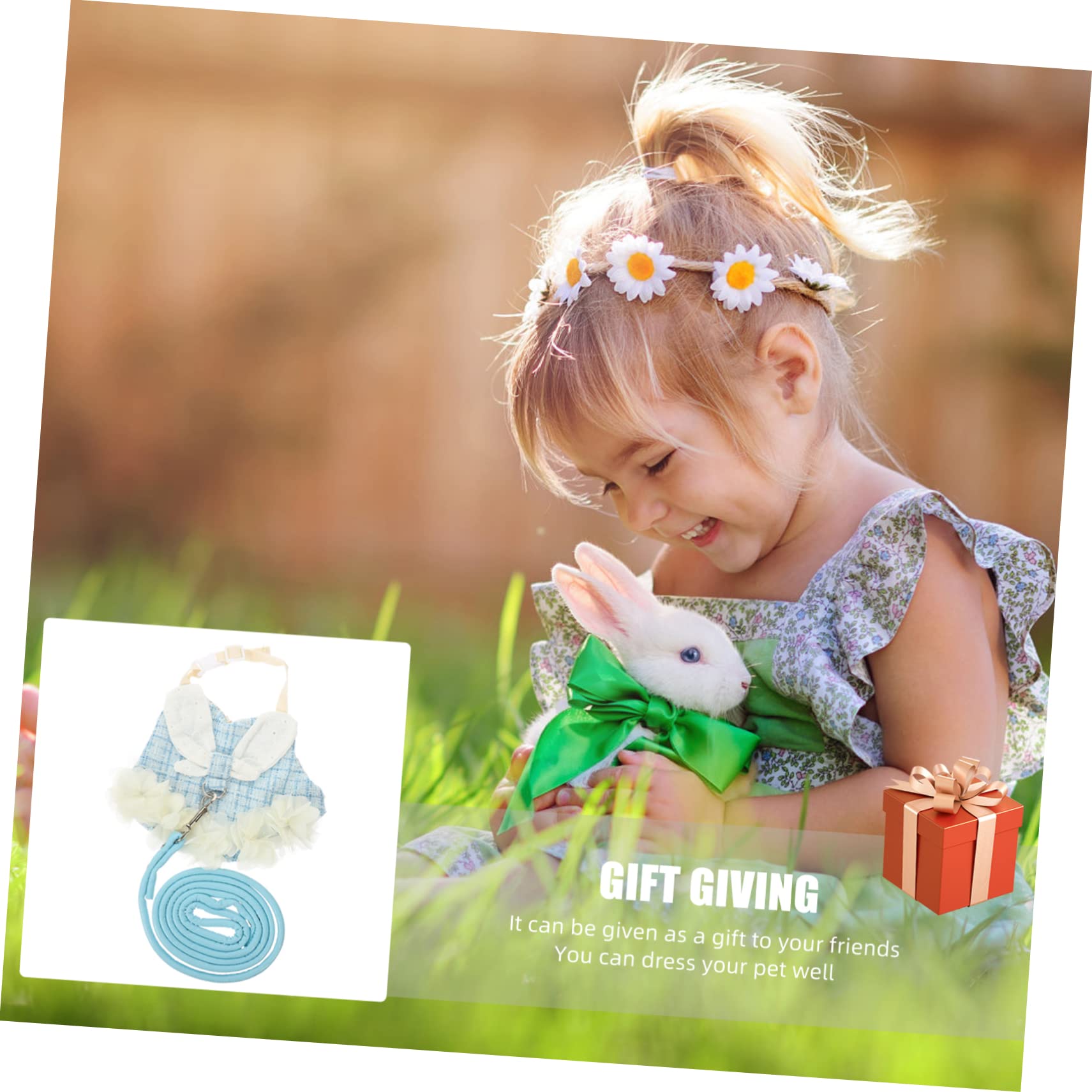 VANZACK 3sets Per Coniglio Con Guinzaglio Abbigliamento e Accessori Per Piccoli Animali Da Esterno Design Traspirante e Leggero Perfetta Per Festività e Passeggiate