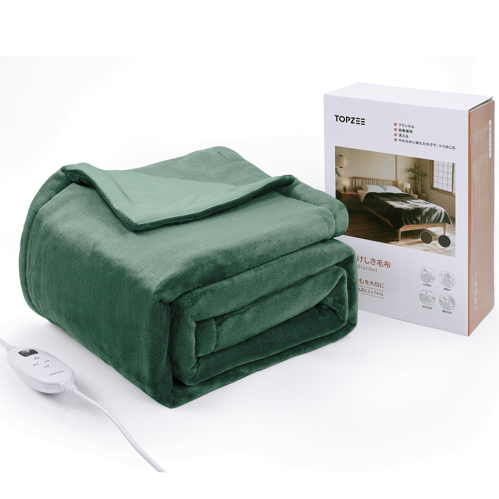 Amazon.co.jp : 電気毛布 掛け敷き兼用 TOPZEE 電気ブランケット 188