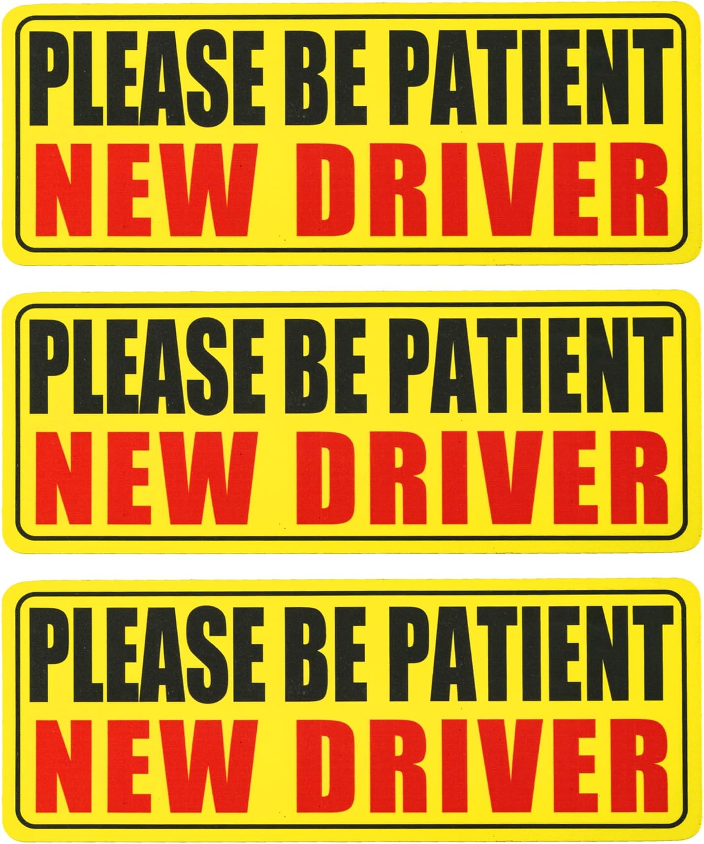 JUSTTOP New Driver Magnet for Car,Please Be Patient New Driver,Magnetic Driver Sign (Black&Red)