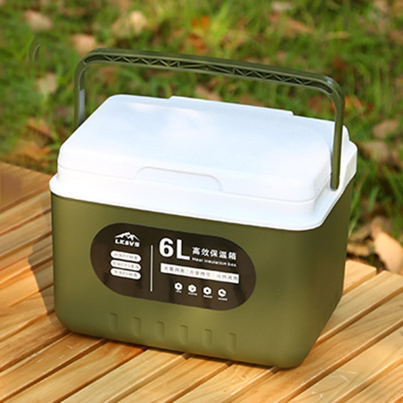 Cooler Box, Portable Leakproof Ice Box Cooler, 6L Insulated Box Picnic Refrigerator, High Capacit Waterproof Ice Cooler, Heavy Duty Ice Cooler Box For Household Outdoor Camping Picnic Fishing
