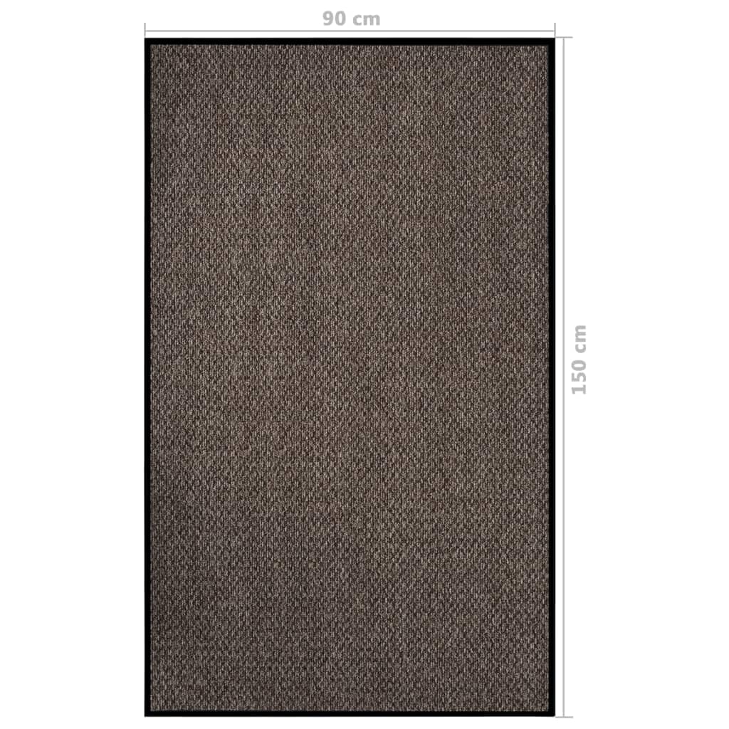 Felpudo beige 90 x 150 cm de 100 % polipropileno con parte trasera de vinilo antideslizante con pelo de 5 mm para entrada pasillo y exterior cubierto