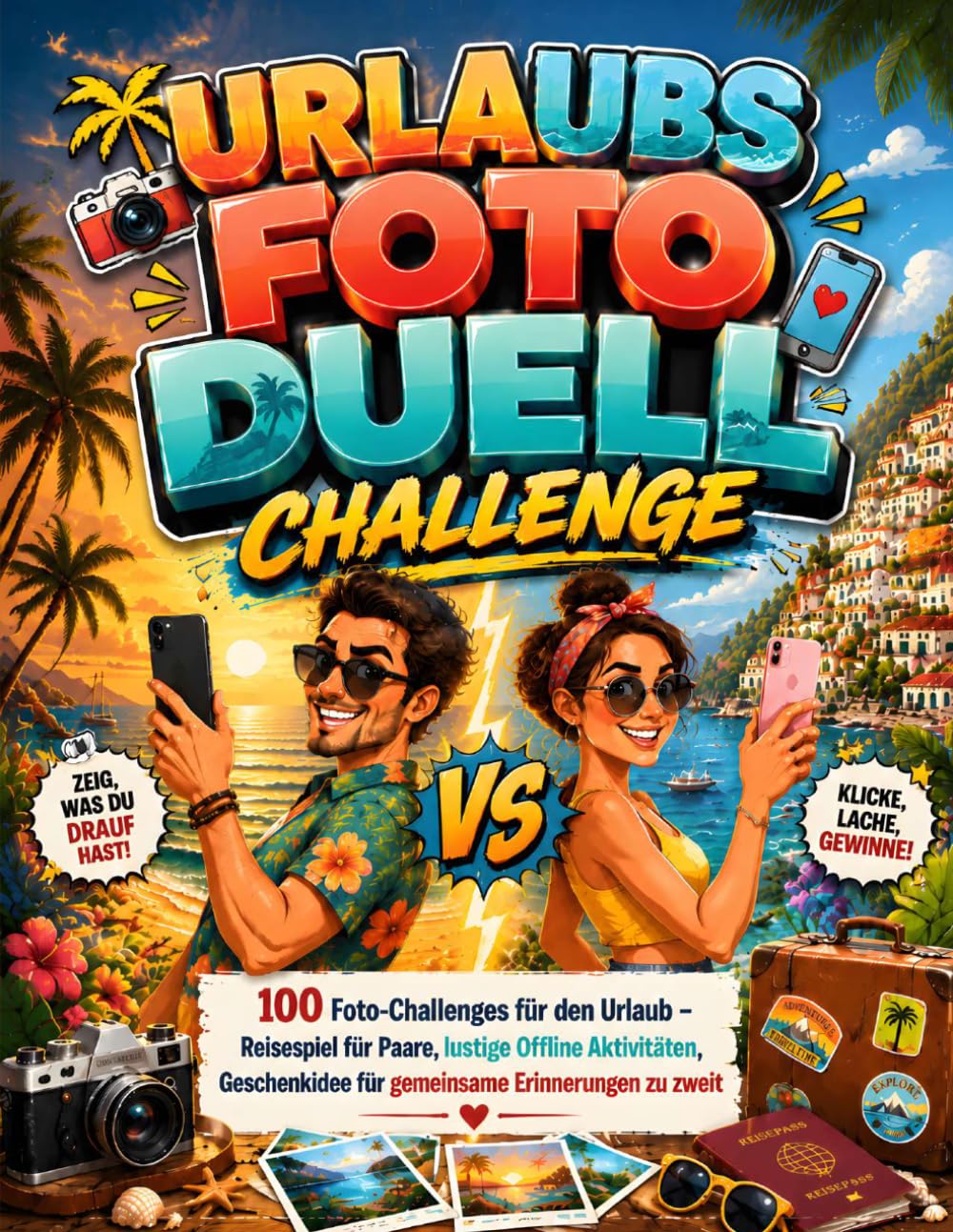 Urlaubs Foto Duell Challenge für Paare: 100 Foto-Challenges für den Urlaub - Reisespiel für Paare, lustige Offline Aktivitäten, Geschenkidee für gemeinsame Erinnerungen zu zweit