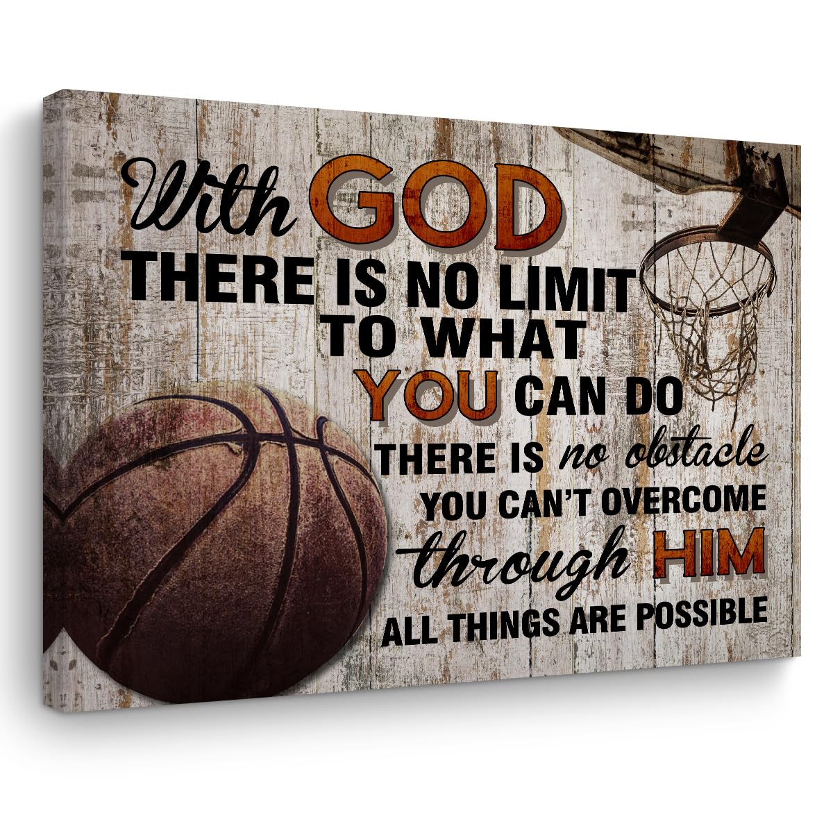 Framed Basketball Stuff Canvas Wall Art Inspirational Sports Wall Decor