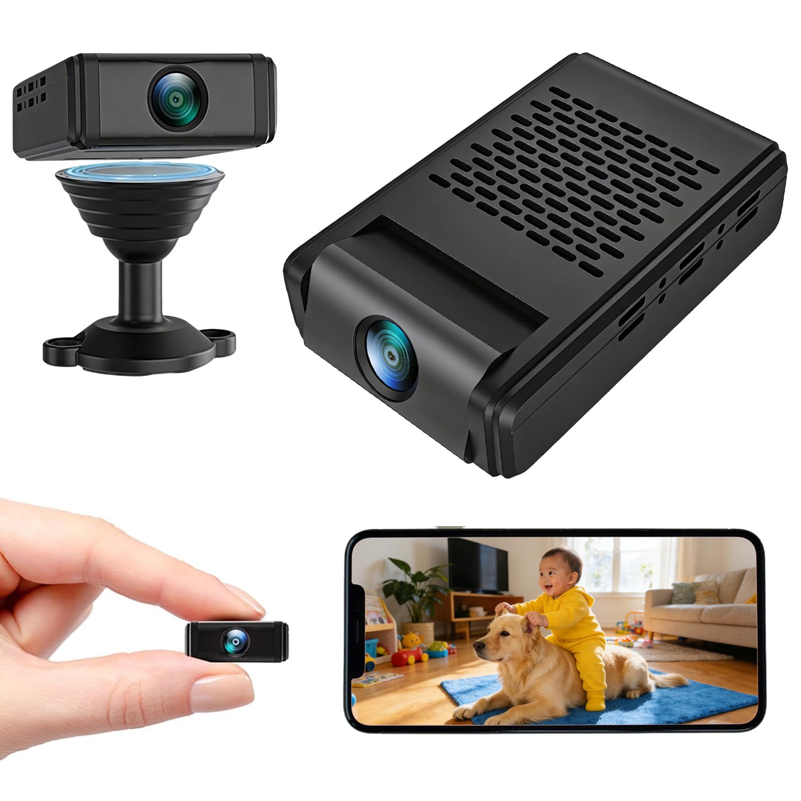 Amazon.co.jp: 小型カメラ 2026 年新型 WiFi スマホ連動 180度回転