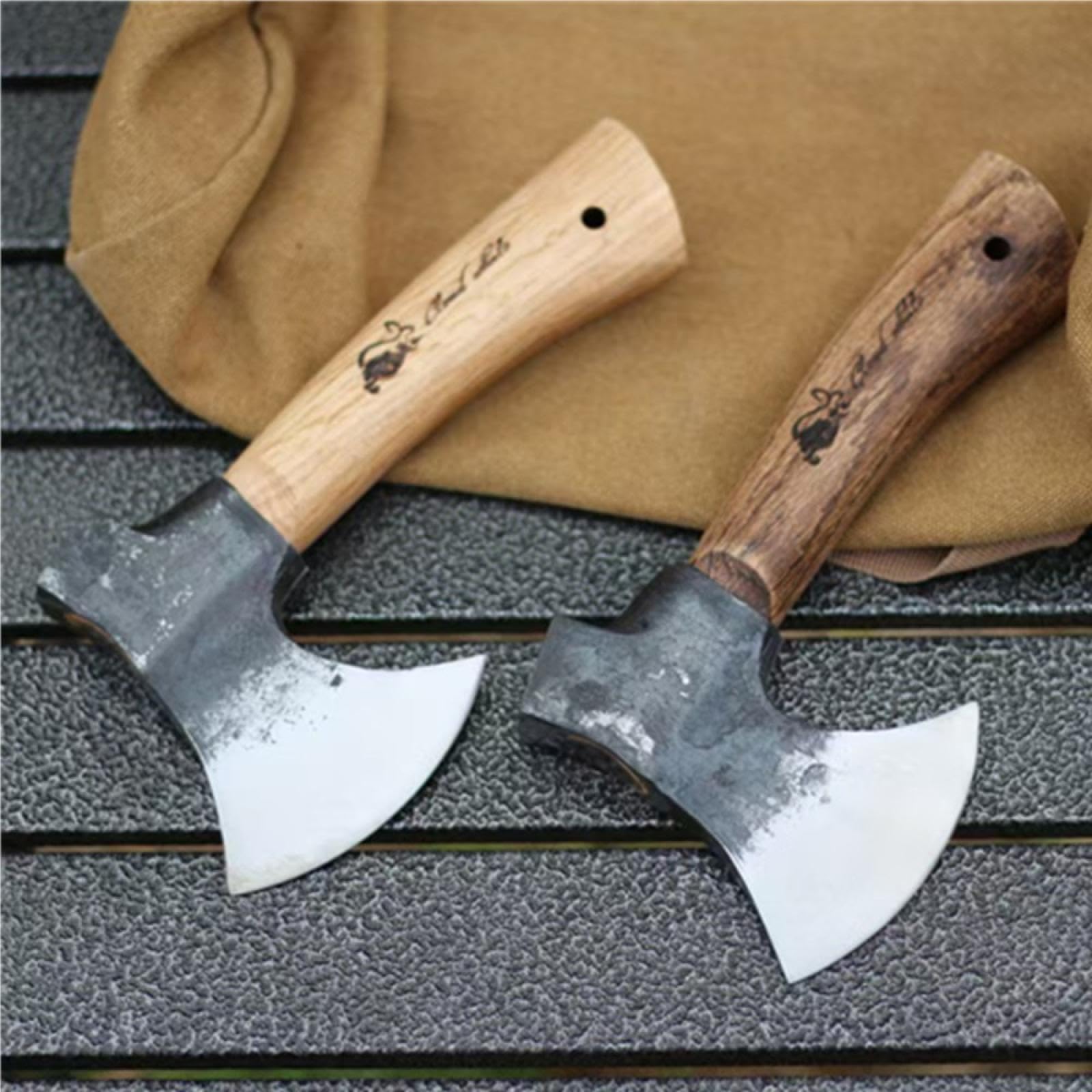 Amazon.co.jp: 木製アウトドア用小斧、木工斧、キャンプ斧、木工および