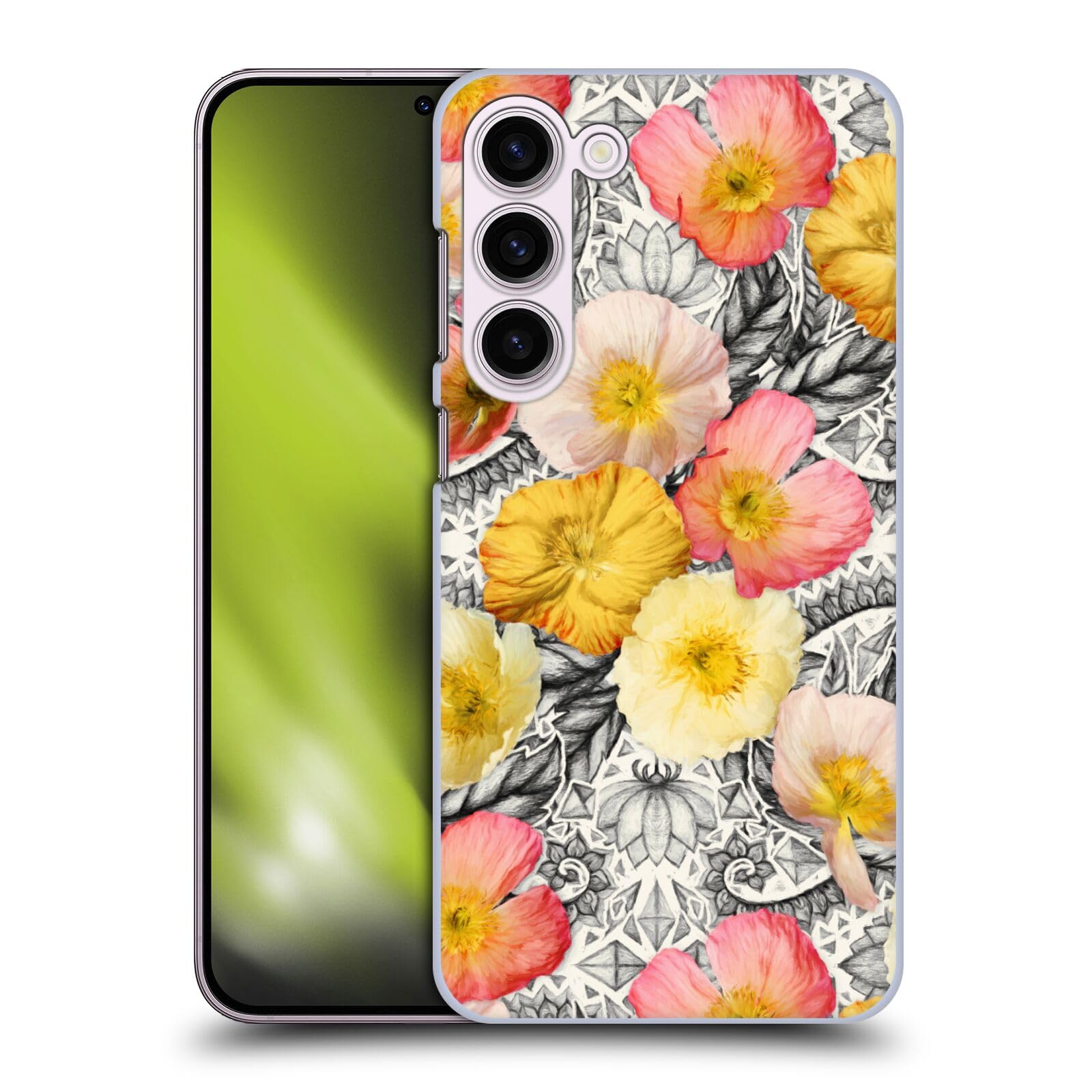 Head Case Designs Officially Licensed Micklyn Le Feuvre Collage of Flowers and Pattern Florals 2 Hard Back Case Compatible with Samsung Galaxy S23+ 5G